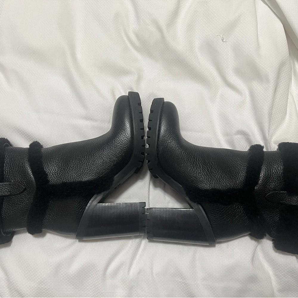 Coach black leather boot